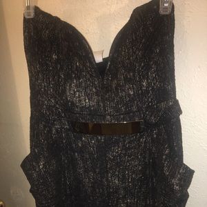 Black & Gold Sleeveless Jumpsuit w/ Gold belt